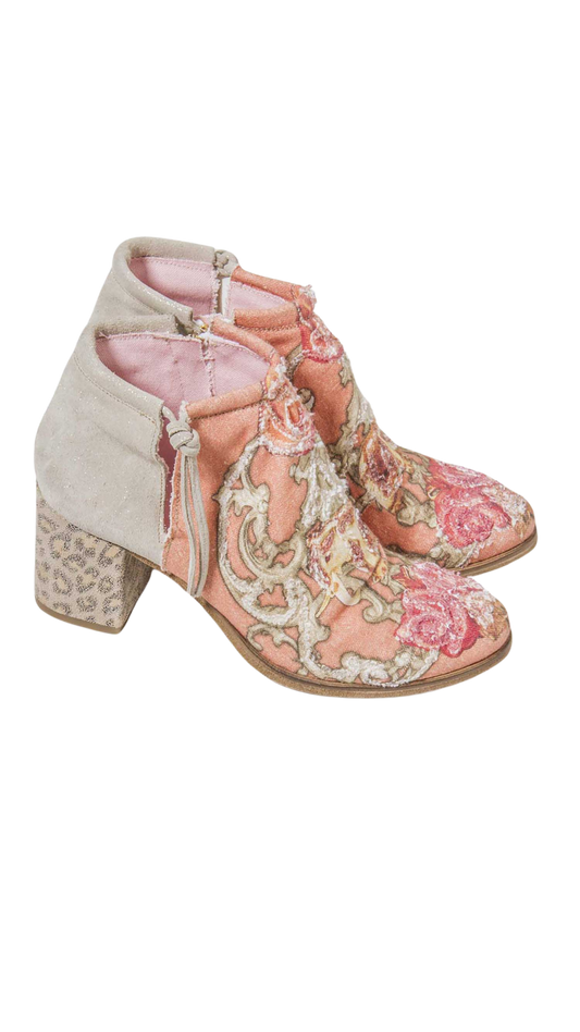 ELISA CAVALETTI ankle boots beige turquoise + red