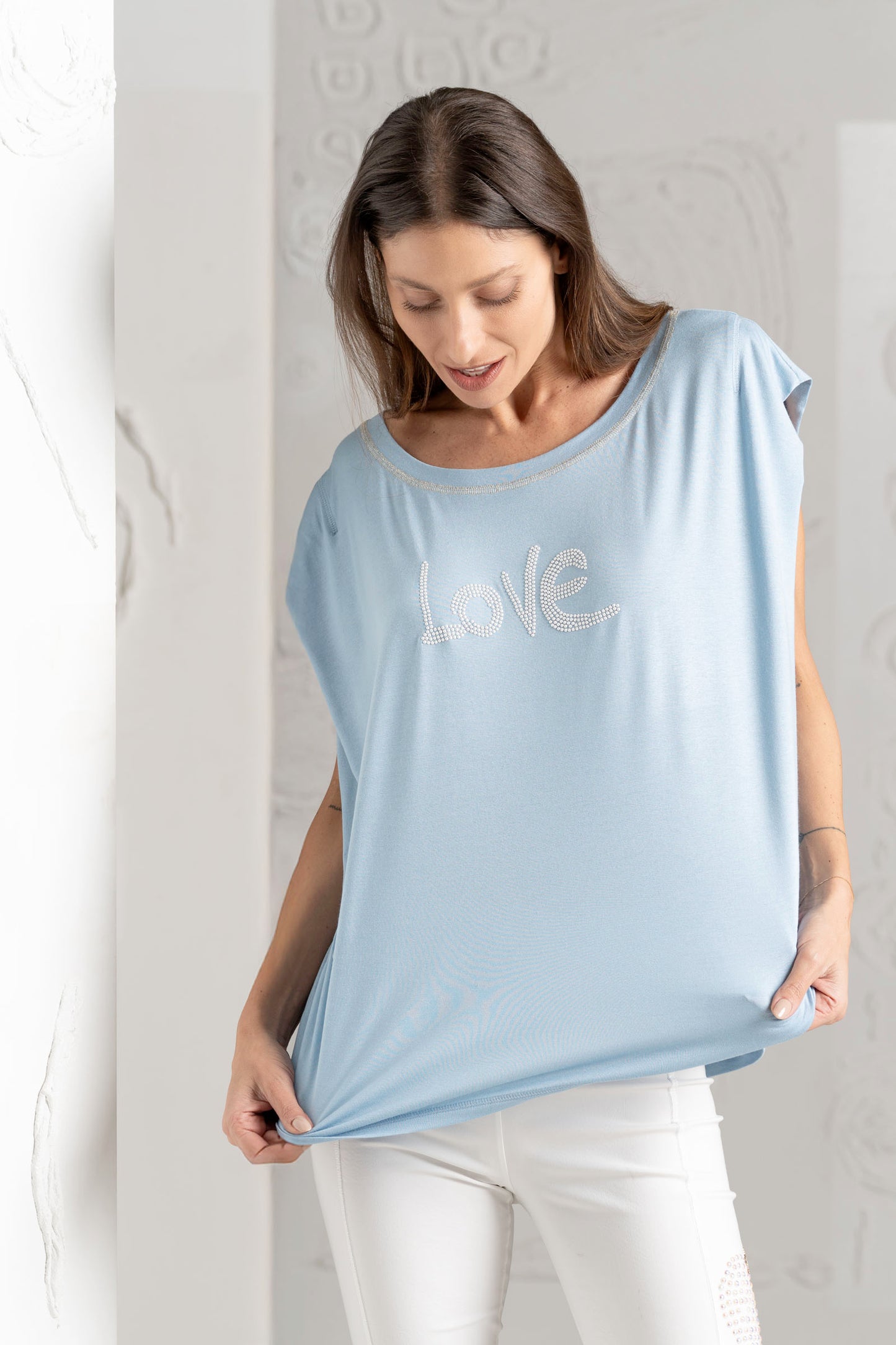 ELISA CAVALETTI T-Shirt Weiß+Hellblau+Dunkelblau