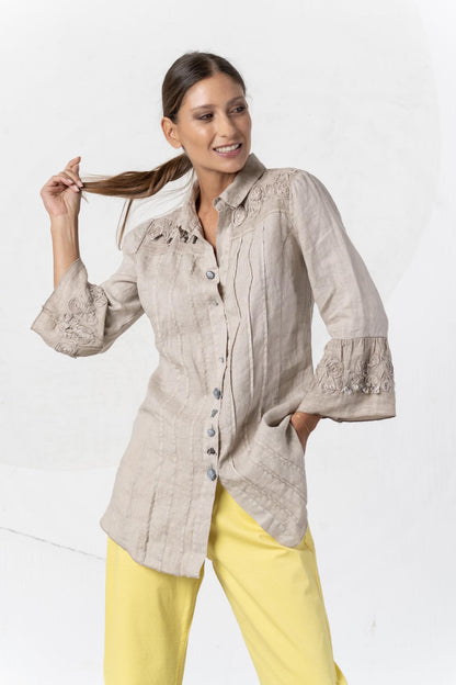 ELISA CAVALETTI linen blouse Gesso