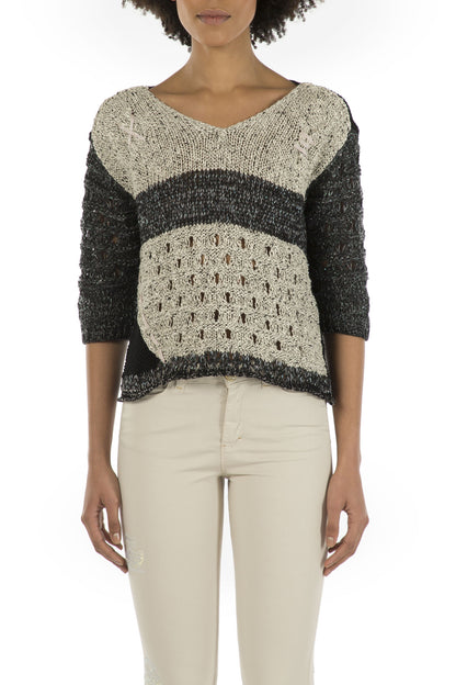 ELISA CAVALETTI Strickpullover Schwarz+Beige