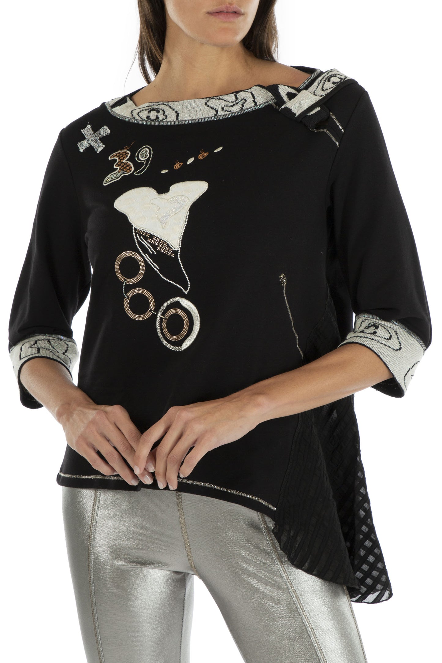 ELISA CAVALETTI Sweatshirt Black+White