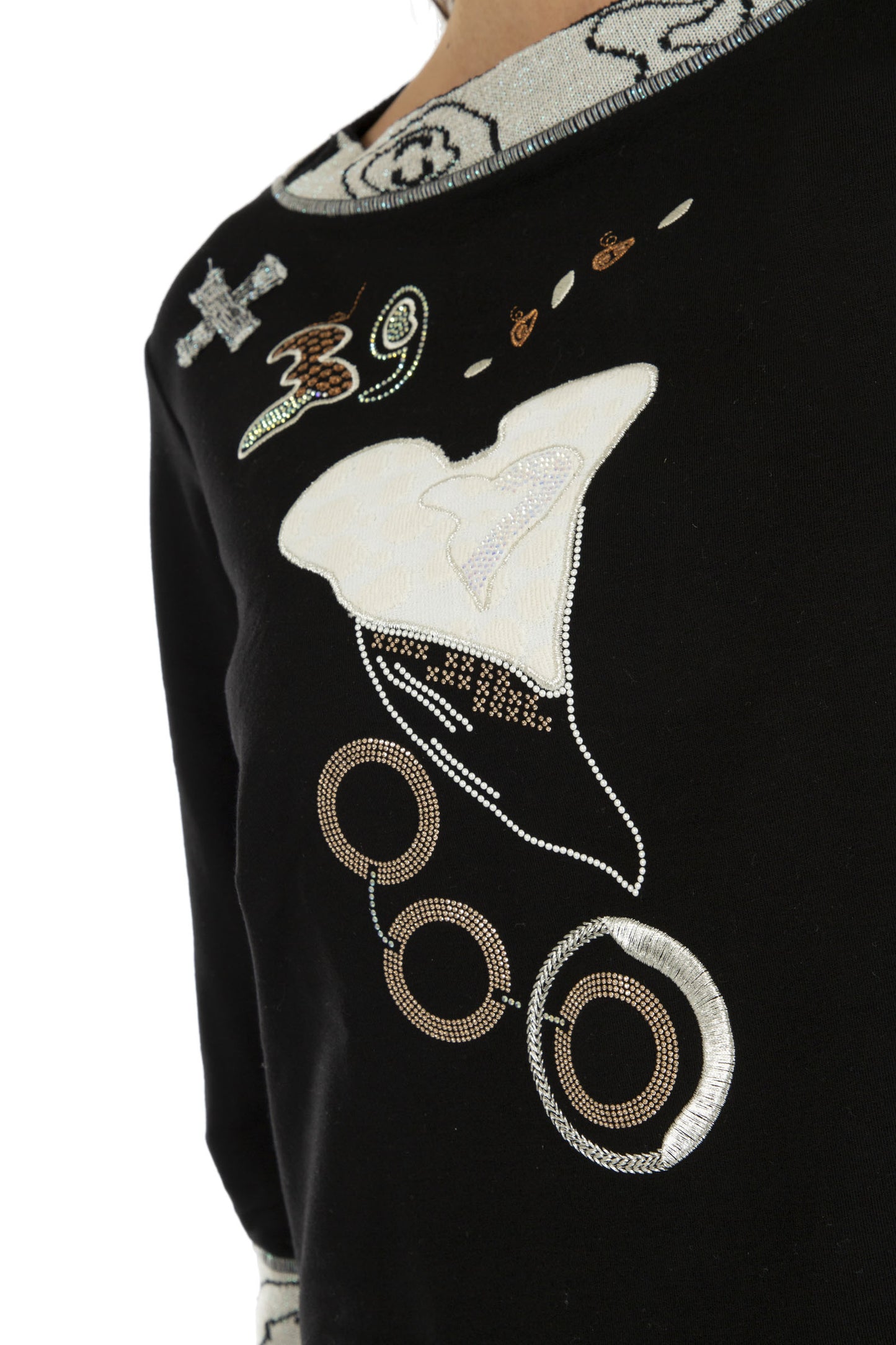 ELISA CAVALETTI Sweatshirt Black+White