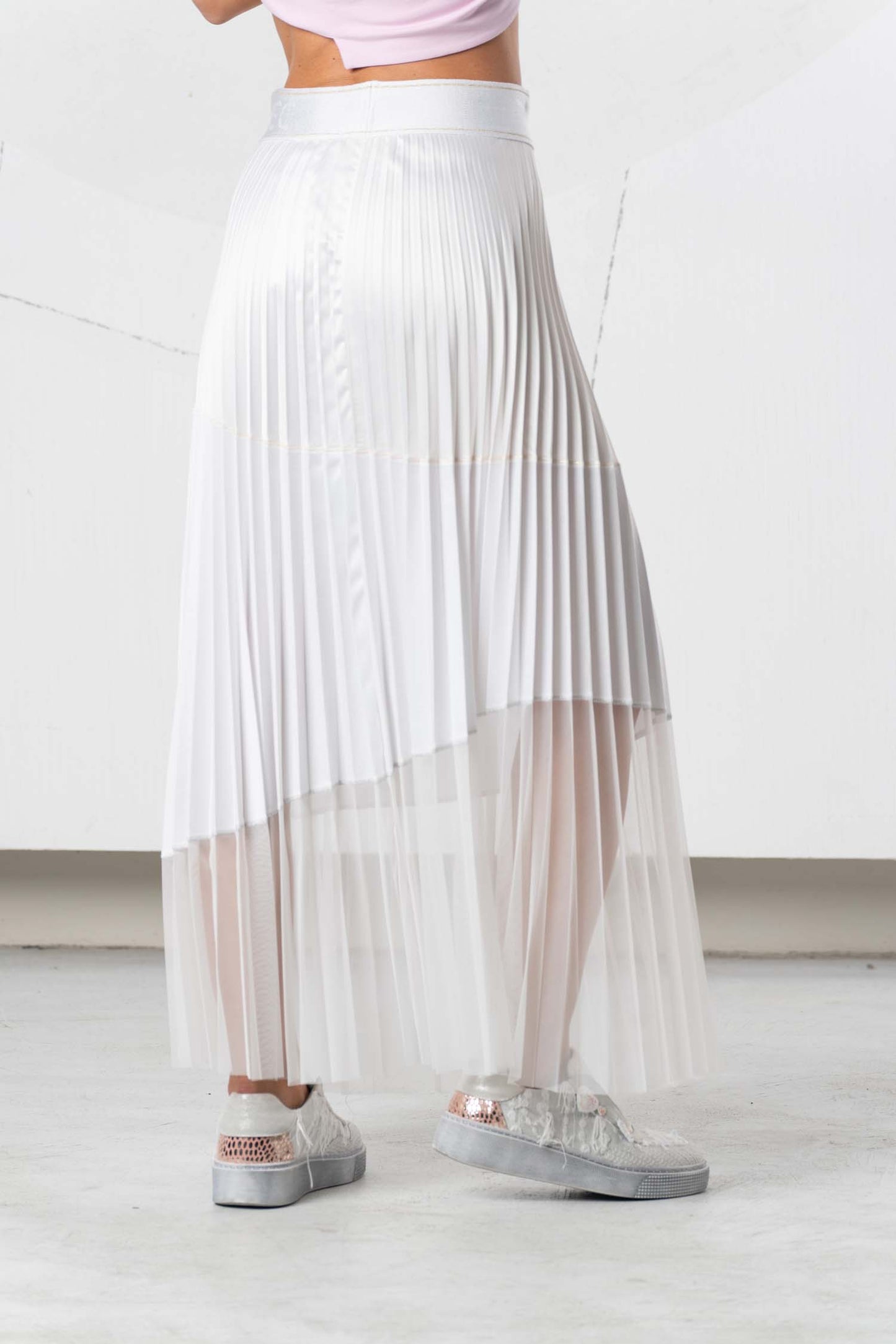 ELISA CAVALETTI Pleated Skirt White+Black