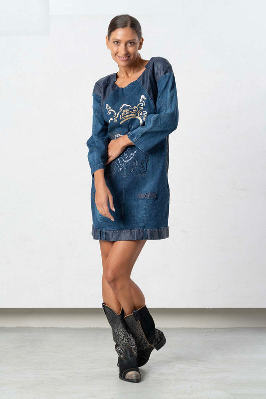 ELISA CAVALETTI denim dress denim blue