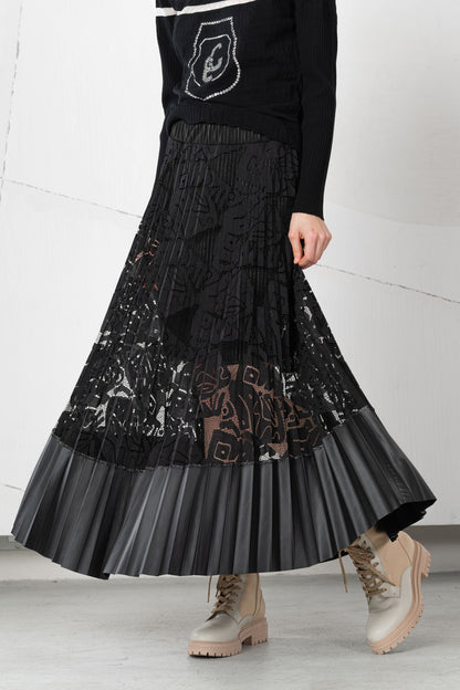 ELISA CAVALETTI skirt with lace Nero