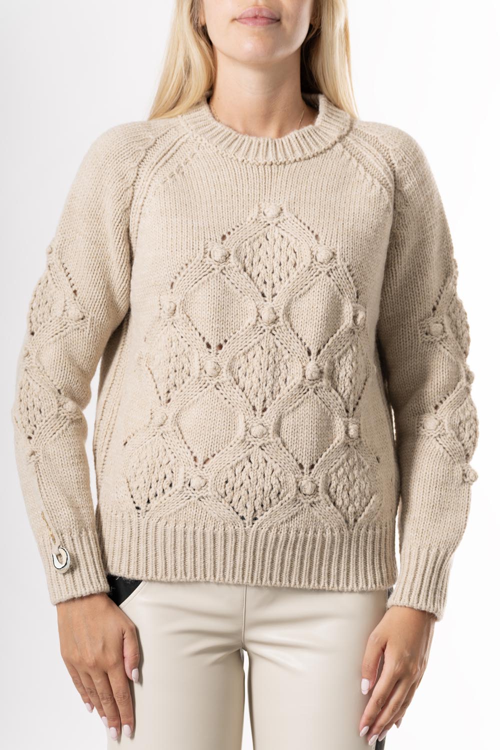 ELISA CAVALETTI Strickpullover Weiß+Beige