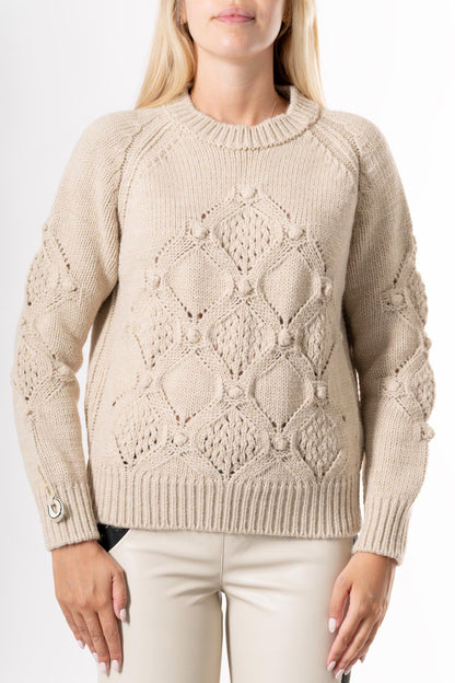 ELISA CAVALETTI Strickpullover Weiß+Beige