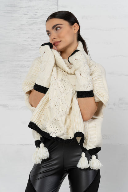 ELISA CAVALETTI Knitted sweater beige+black