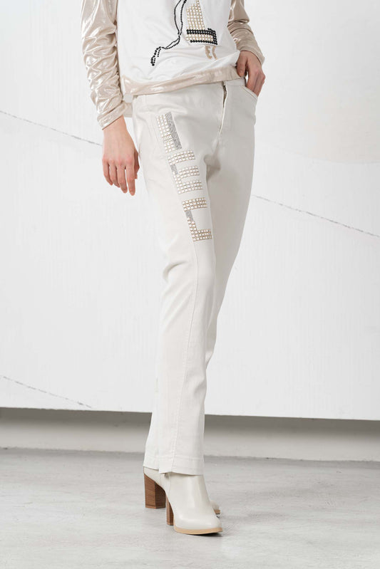 ELISA CAVALETTI Pants White+Black+Beige