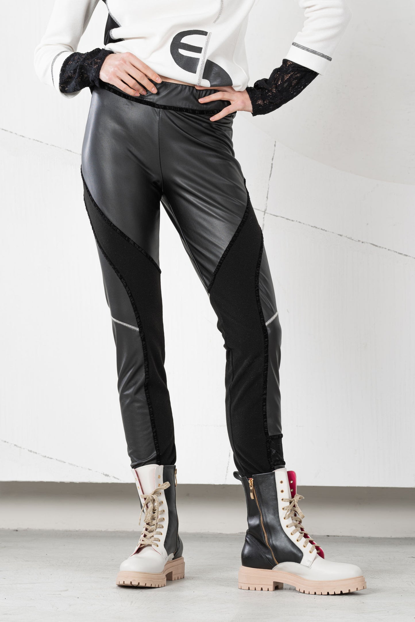 ELISA CAVALETTI leather leggings Nero-Incontro