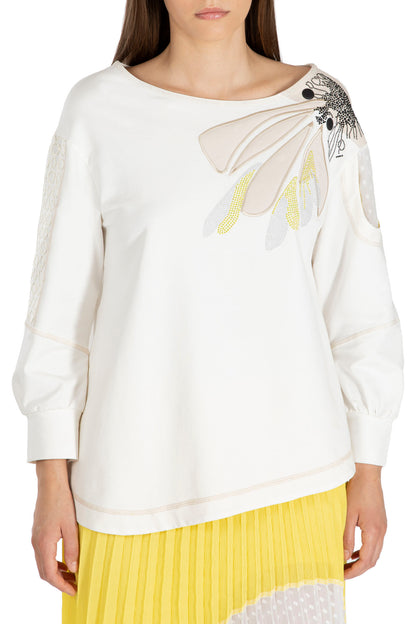 ELISA CAVALETTI Sweatshirt Weiß+Gelb