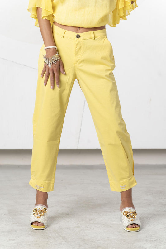 ELISA CAVALETTI summer pants yellow+beige