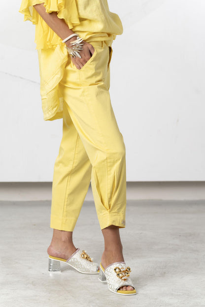 ELISA CAVALETTI summer pants yellow+beige