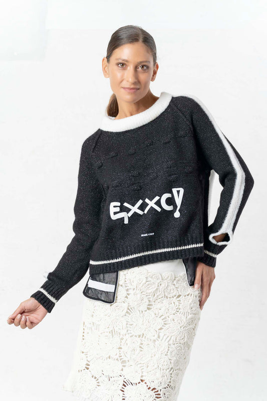 ELISA CAVALETTI Knitted sweater Black + Beige