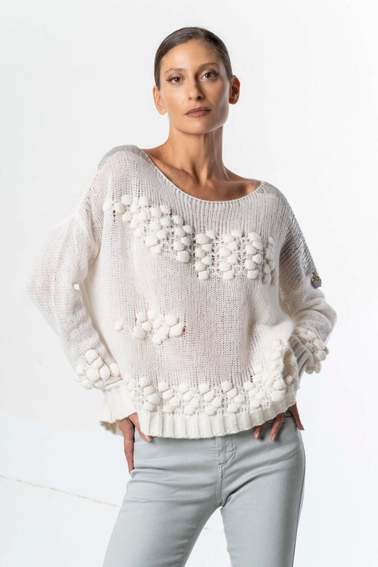 ELISA CAVALETTI knitted sweater pink+white