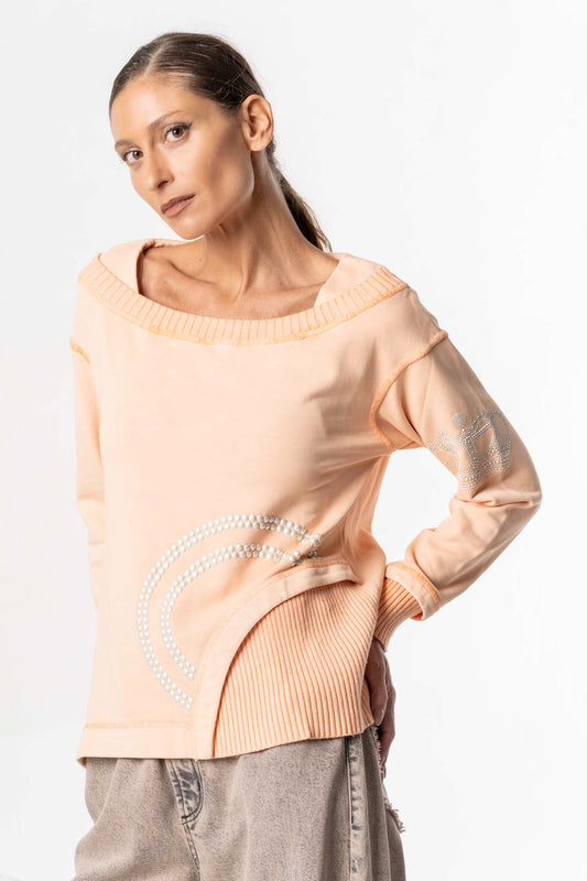 ELISA CAVALETTI knitted sweater orange+white