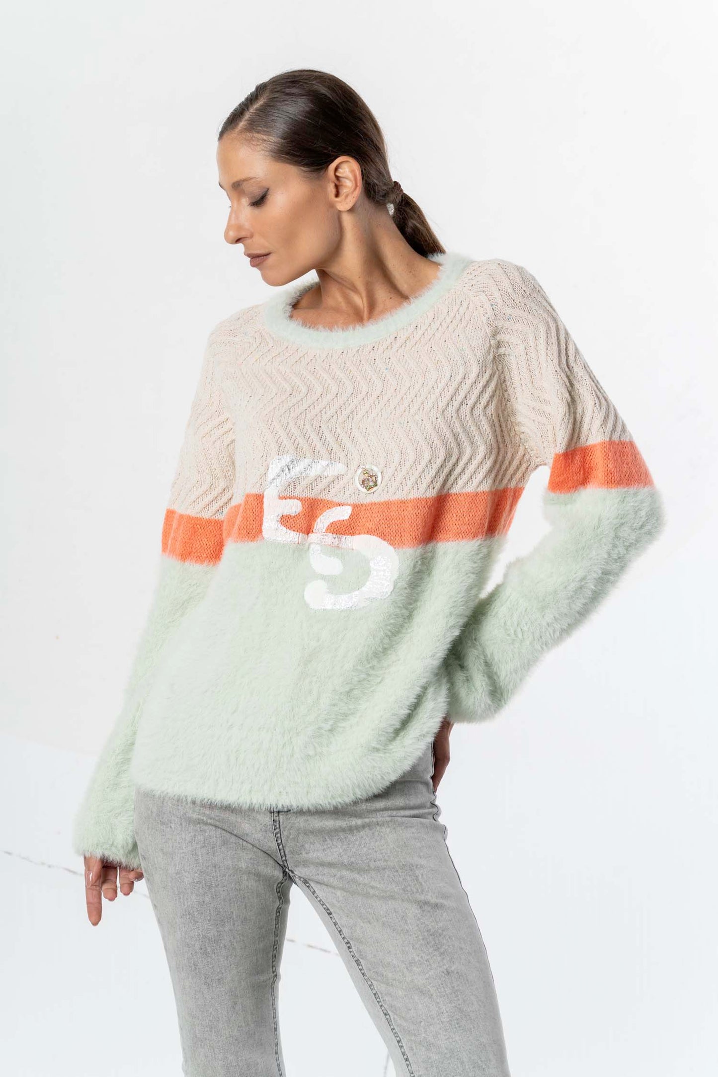 ELISA CAVALETTI sweater beige+green