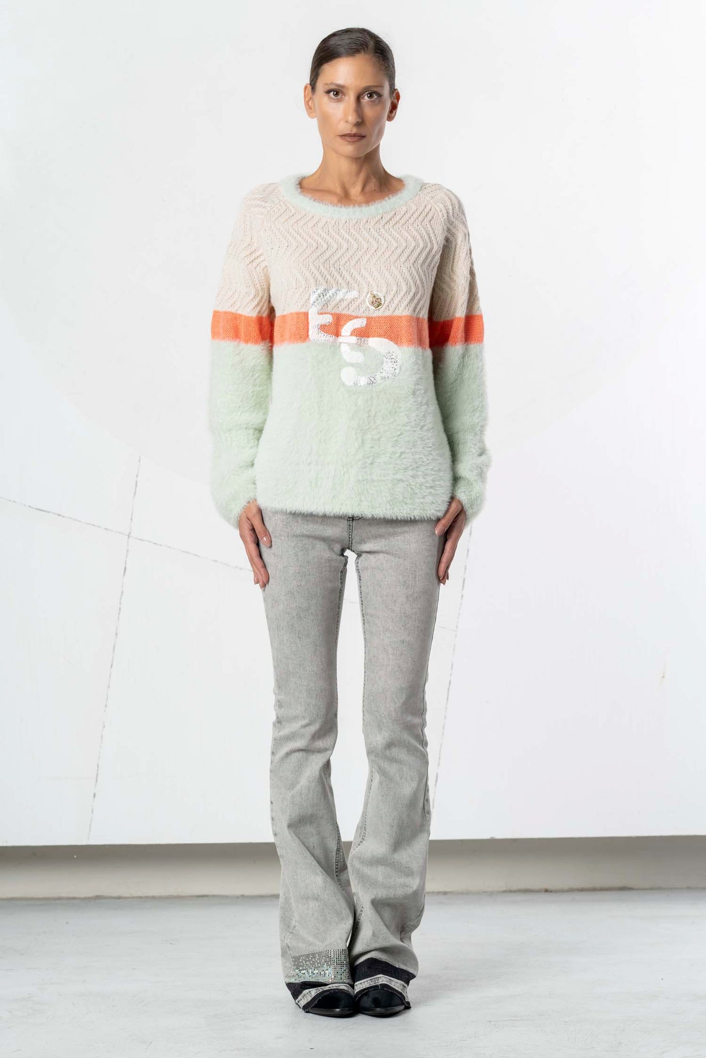 ELISA CAVALETTI sweater beige+green