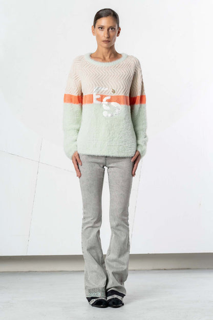 ELISA CAVALETTI sweater beige+green