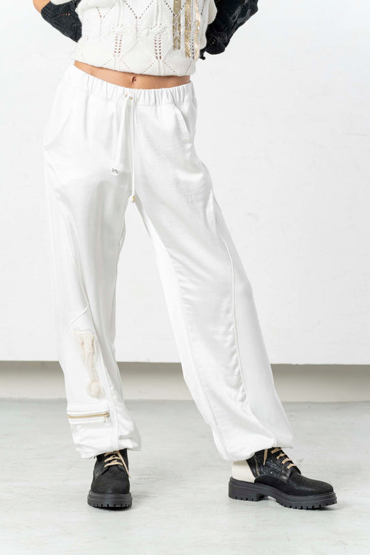 ELISA CAVALETTI fabric trousers black+white