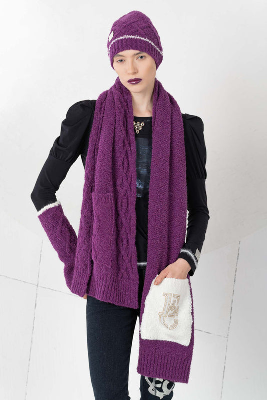 ELISA CAVALETTI scarf purple+blue