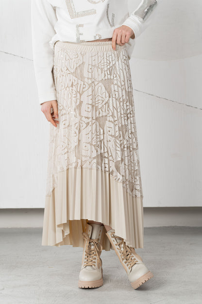 ELISA CAVALETTI pleated skirt with lace