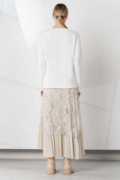 ELISA CAVALETTI pleated skirt with lace