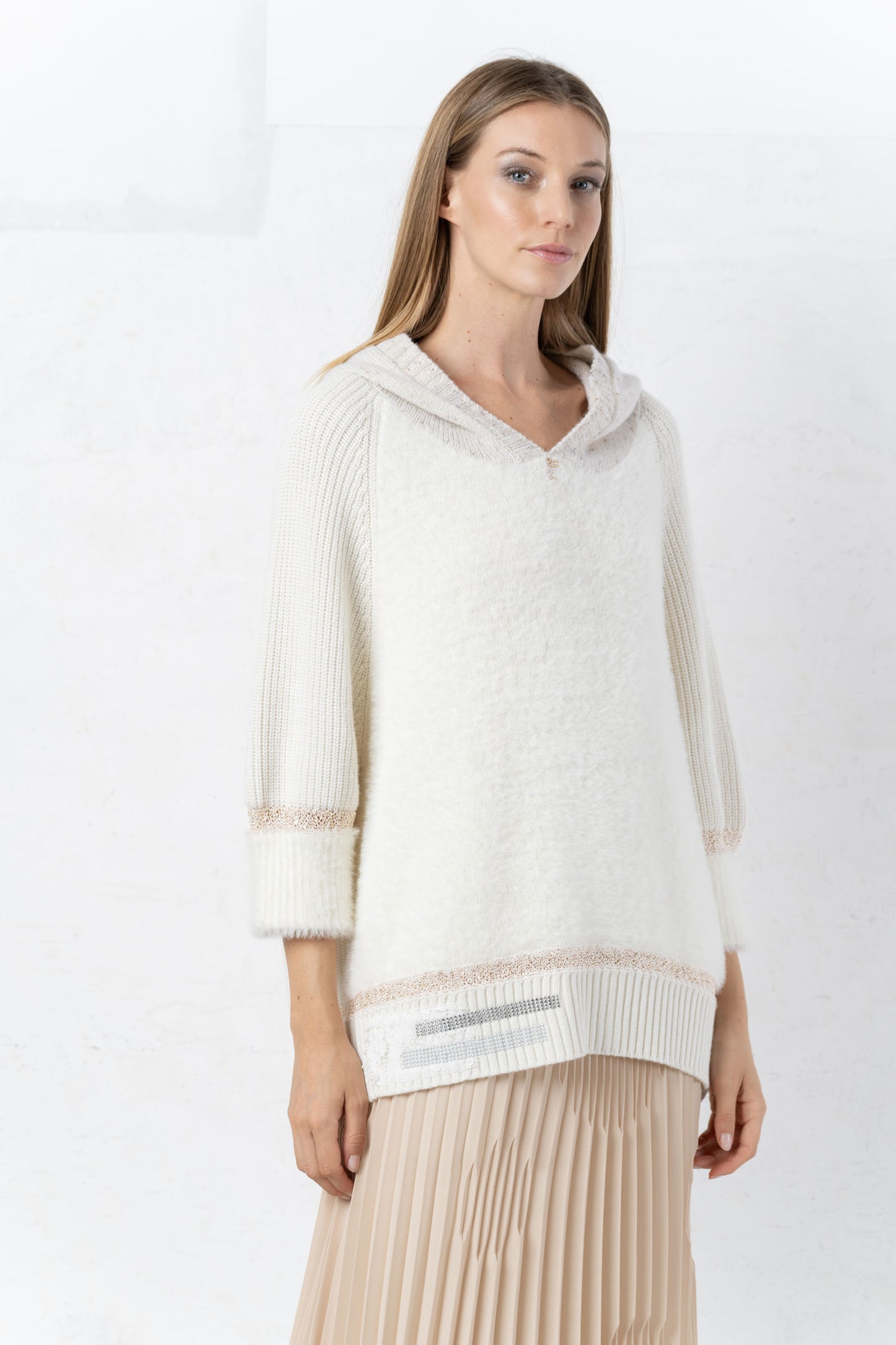 ELISA CAVALETTI Strickpullover Beige+Weiß