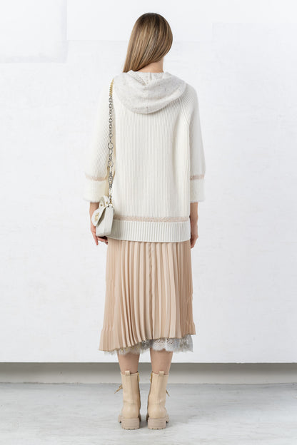 ELISA CAVALETTI Strickpullover Beige+Weiß