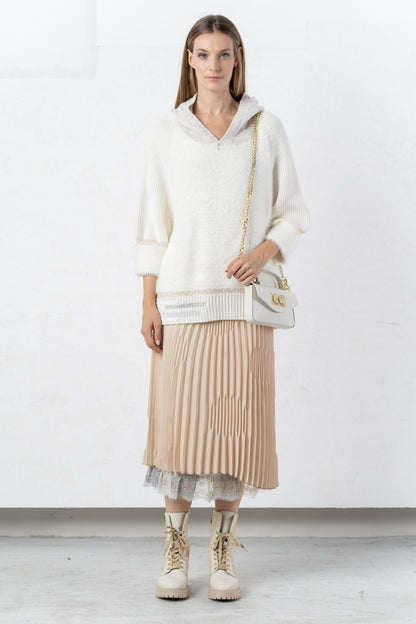 ELISA CAVALETTI Strickpullover Beige+Weiß