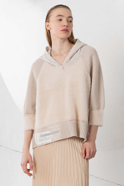 ELISA CAVALETTI Strickpullover Beige+Weiß