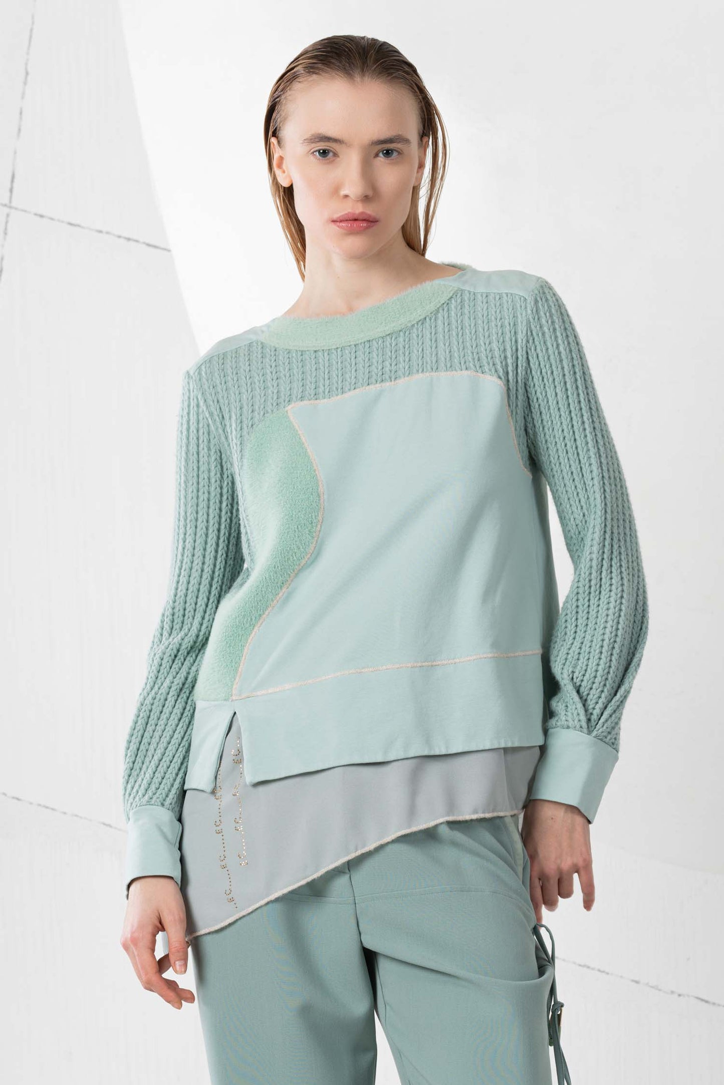 ELISA CAVALETTI Sweatshirt Mint+Beige