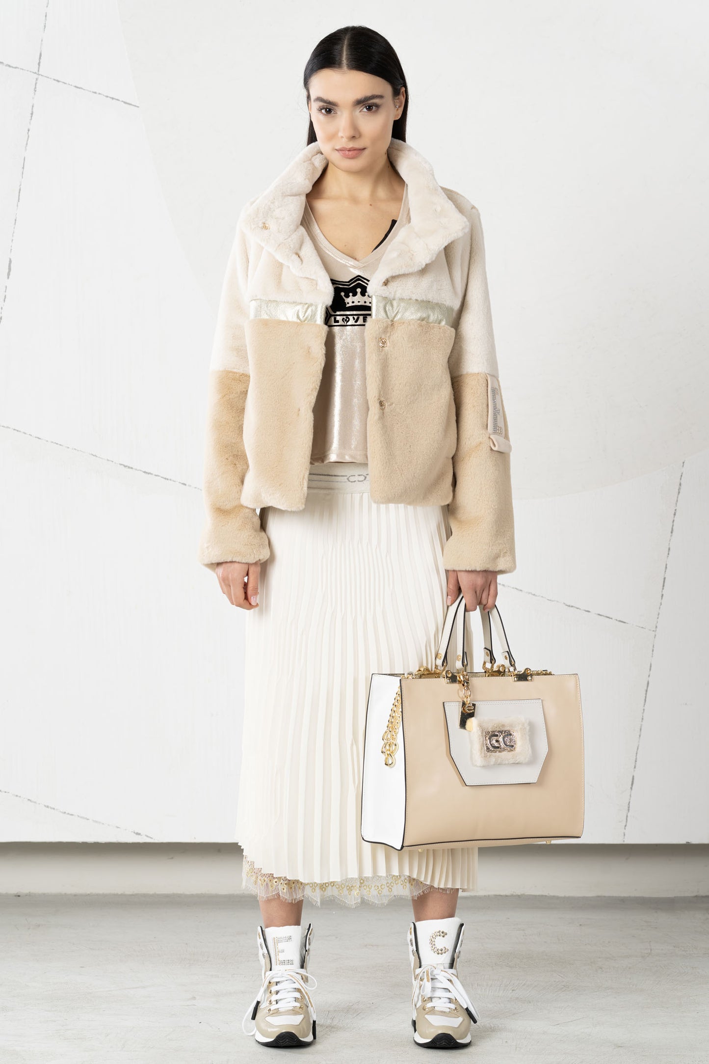 ELISA CAVALETTI Jacke Beige+Braun+Rosa