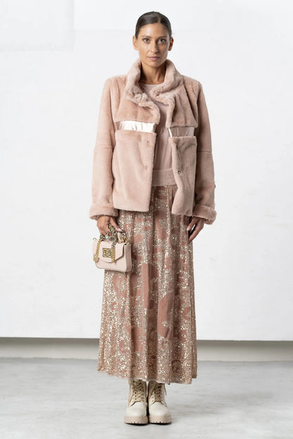 ELISA CAVALETTI Felljacke Nude+Beige+Rosa