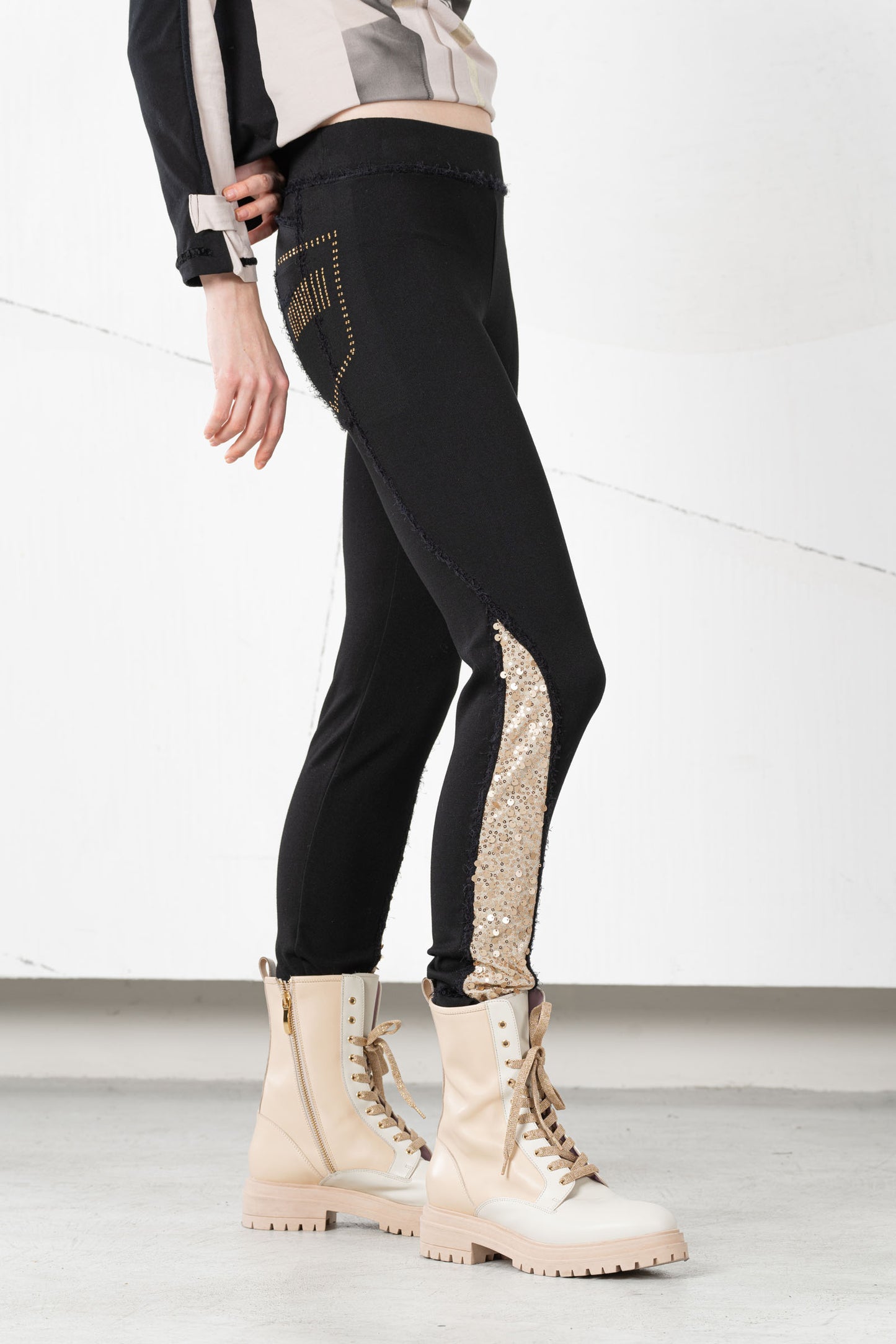 ELISA CAVALETTI Leggings Black+White