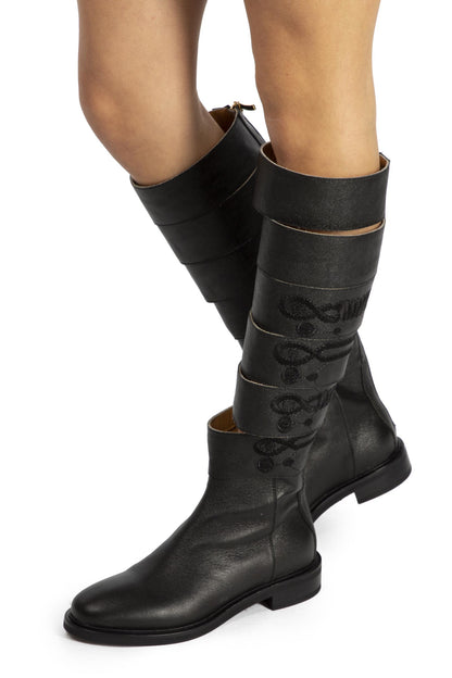 DANIELA DALLAVALLE Boots Black+Gold