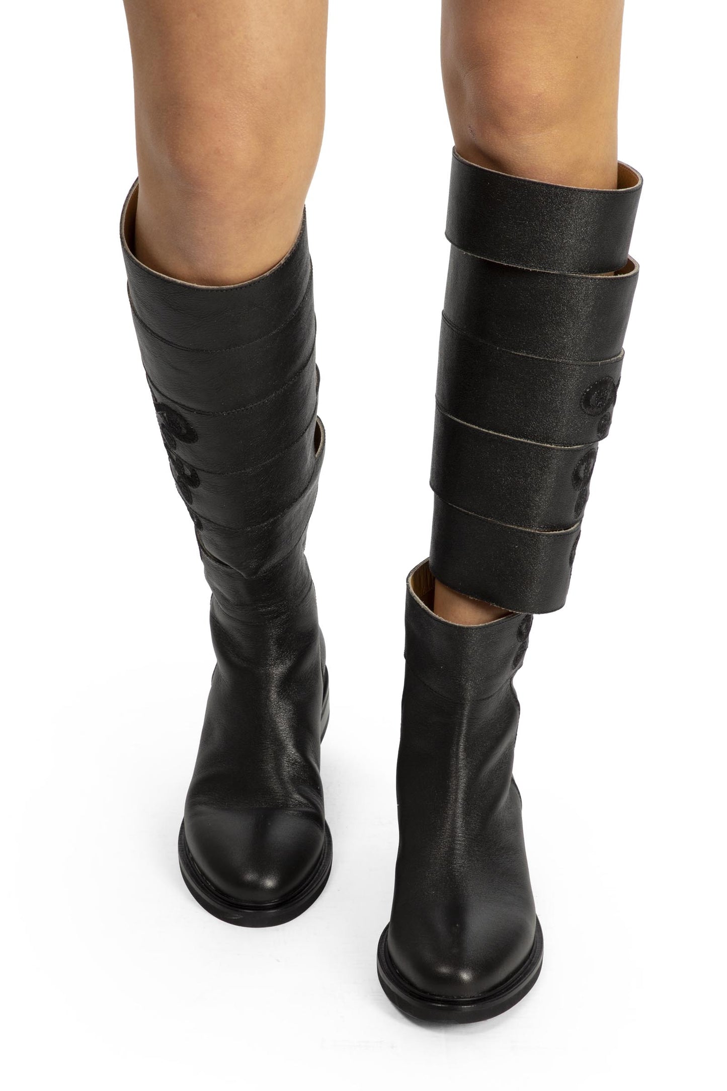 DANIELA DALLAVALLE Boots Black+Gold