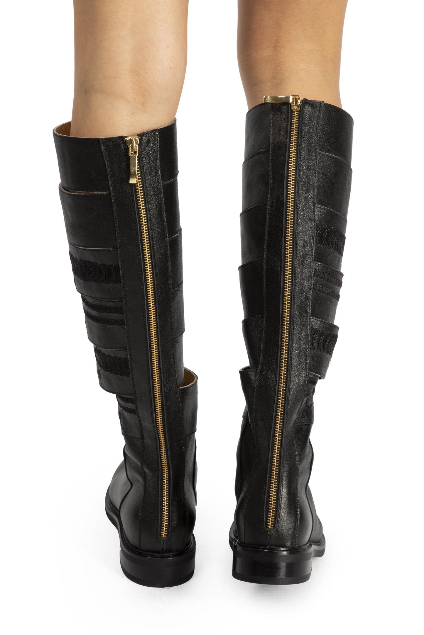 DANIELA DALLAVALLE Boots Black+Gold