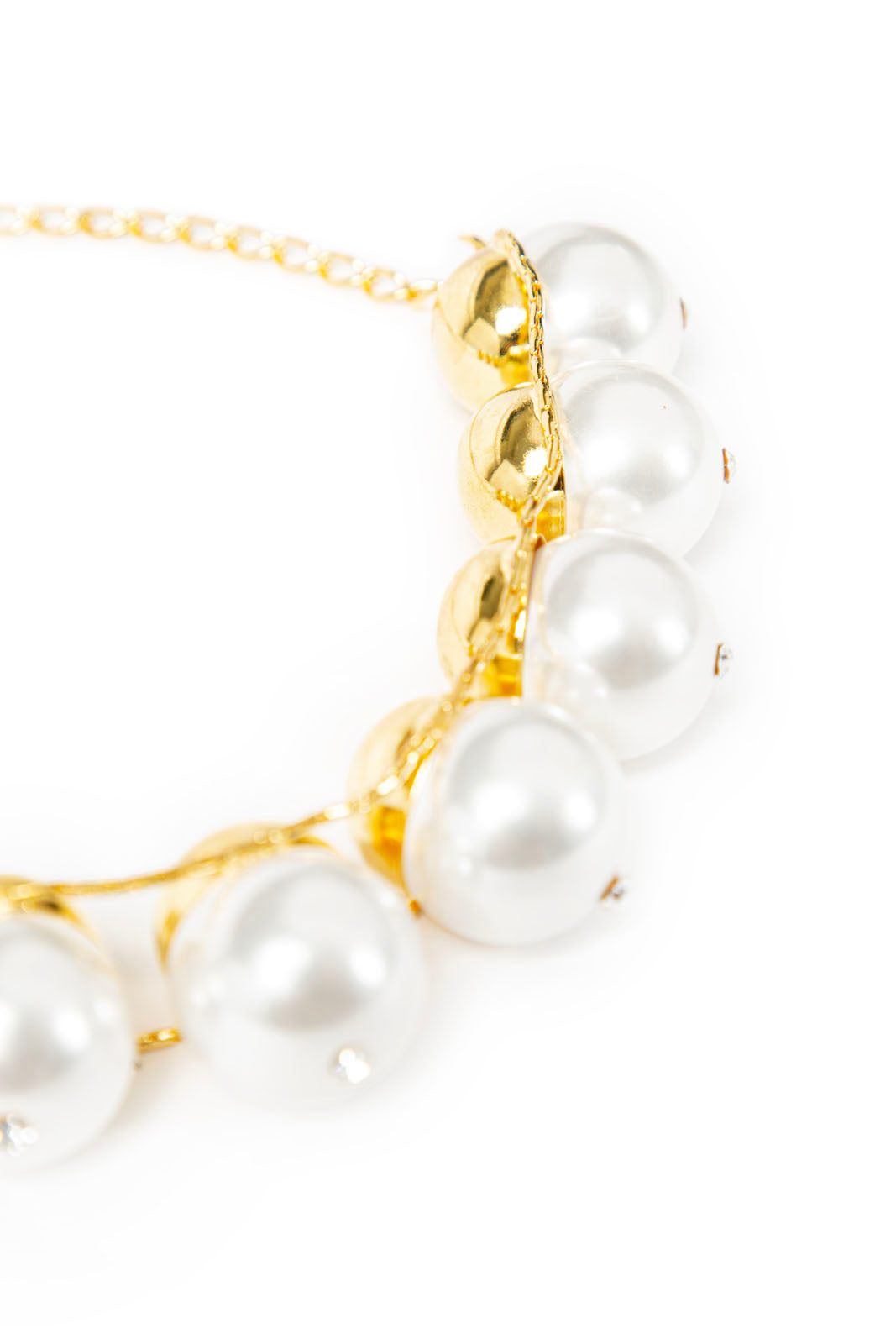 DANIELA DALLAVALLE Perlen Halskette Gold+Silber