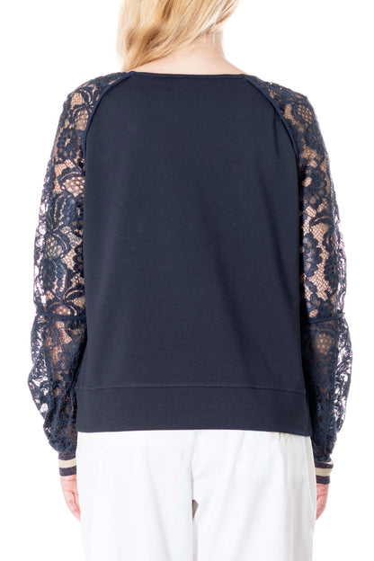 DANIELA DALLAVALLE sweatshirt with lace 