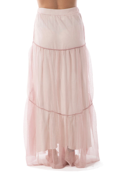 DANIELA DALLAVALLE tulle skirt pink+beige+gray