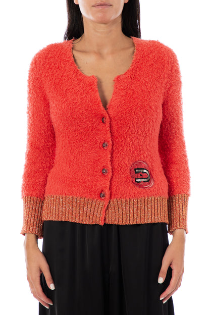 DANIELA DALLAVALLE cardigan red+gray