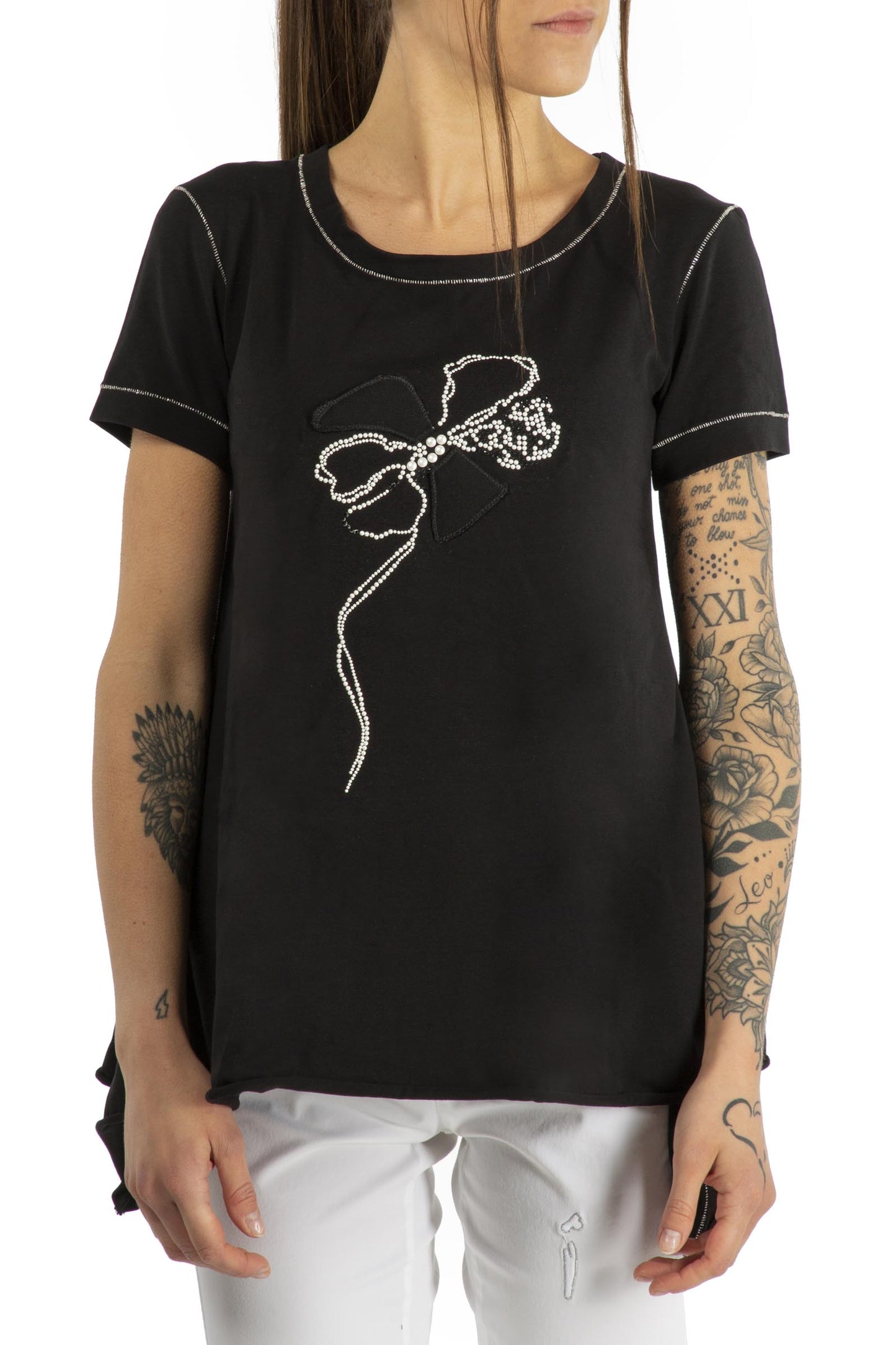 DANIELA DALLAVALLE T-Shirt black+white