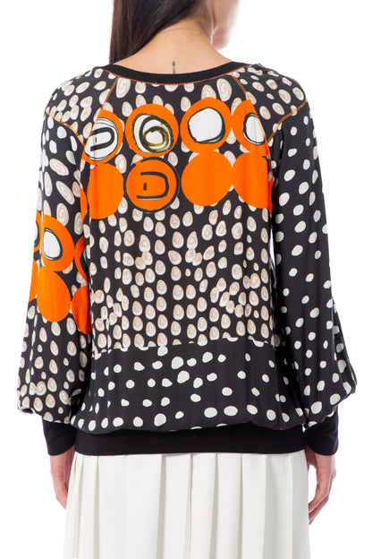 DANIELA DALLAVALLE sweatshirt black white dotted