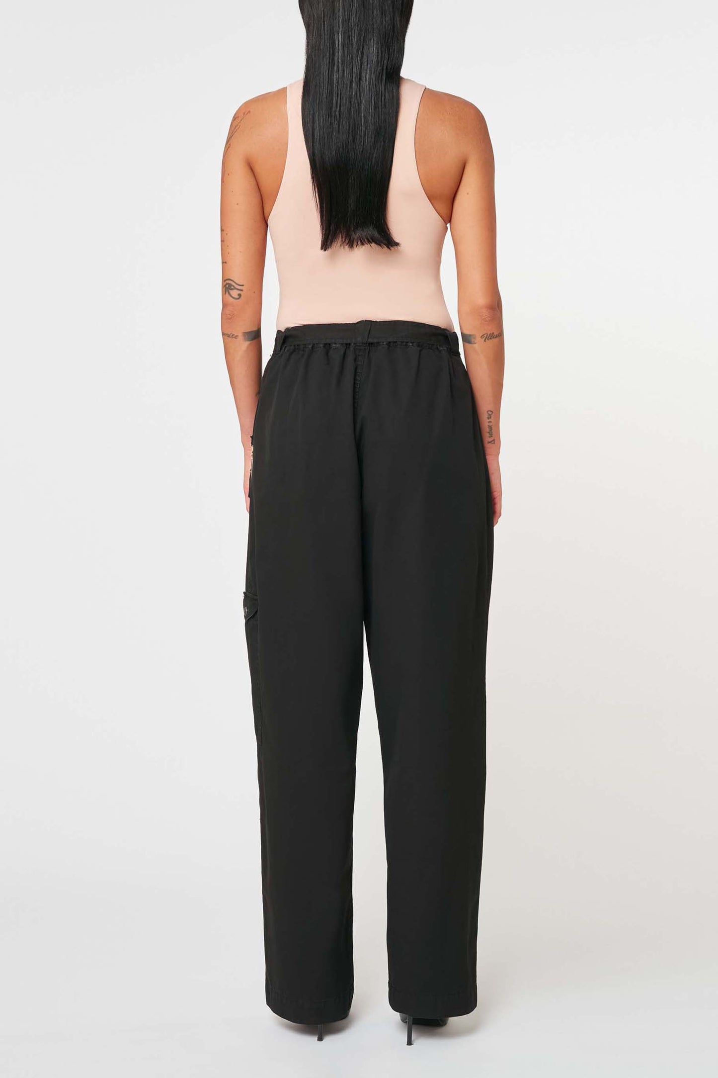 DANIELA DALLAVALLE Pants Black+Pink+Army Green