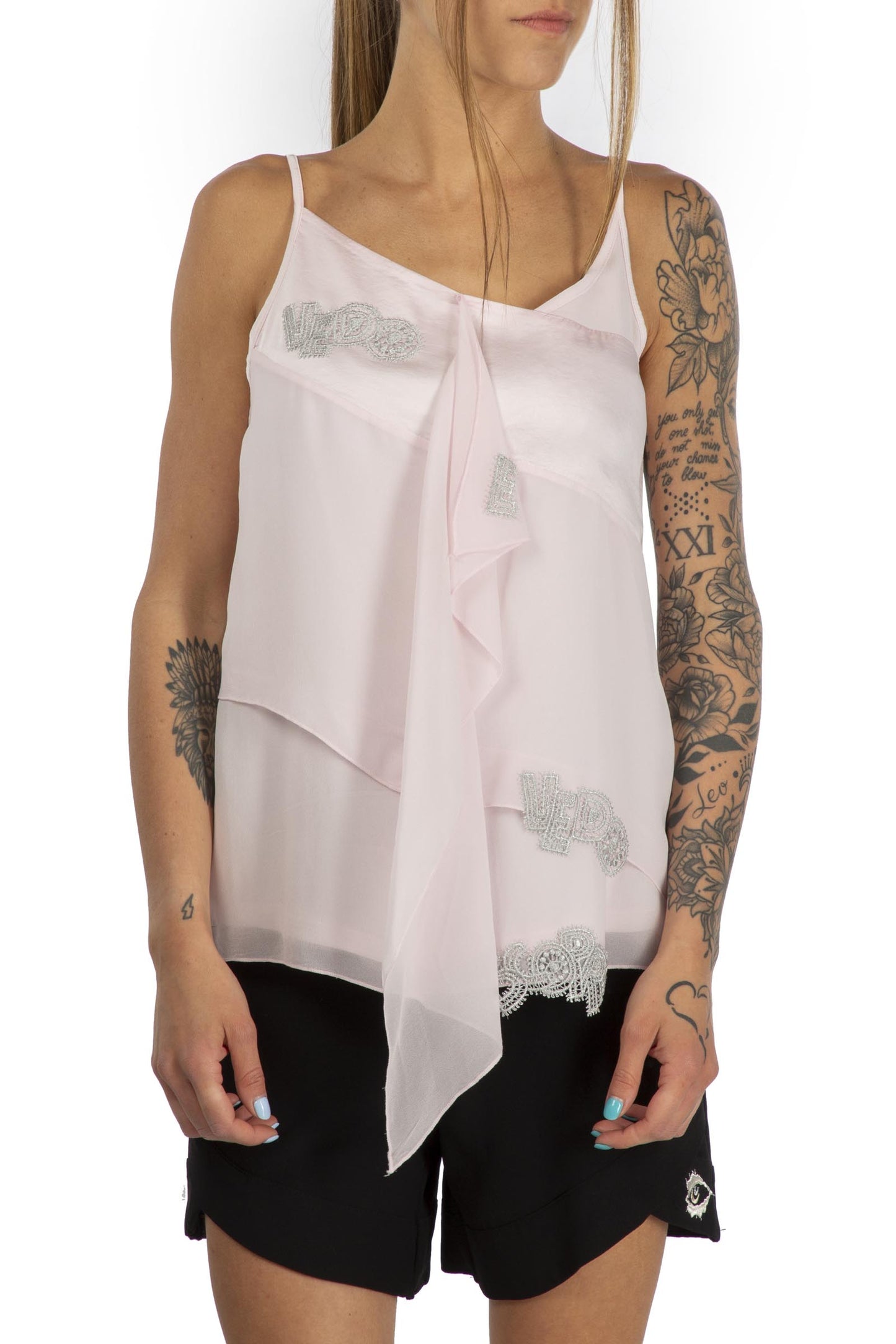 DANIELA DALLAVALLE Top white+pink