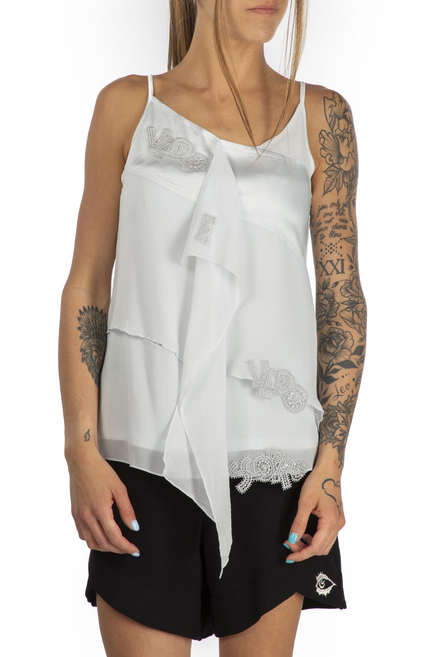 DANIELA DALLAVALLE Top white+pink