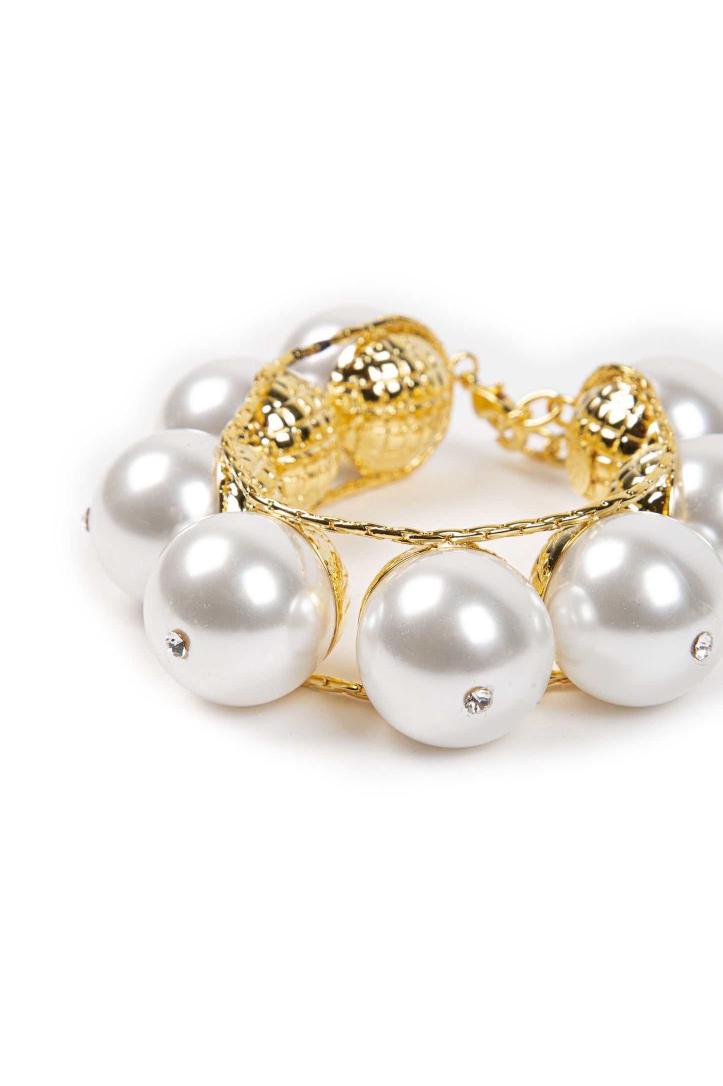 DANIELA DALLAVALLE Armband mit Perlen Gold+Silber