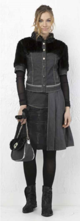 ELISA CAVALETTI Fur Coat Denim-Nero - Das Modewerk 