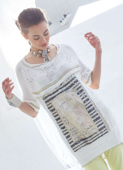 ELISA CAVALETTI Strick Pullover Bianco Oro - Das Modewerk 